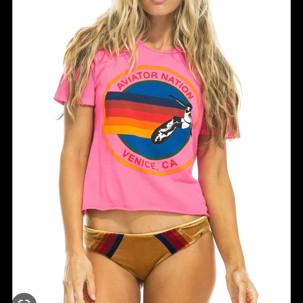 NWT AVIATOR NATION  all seasons cropped tee.